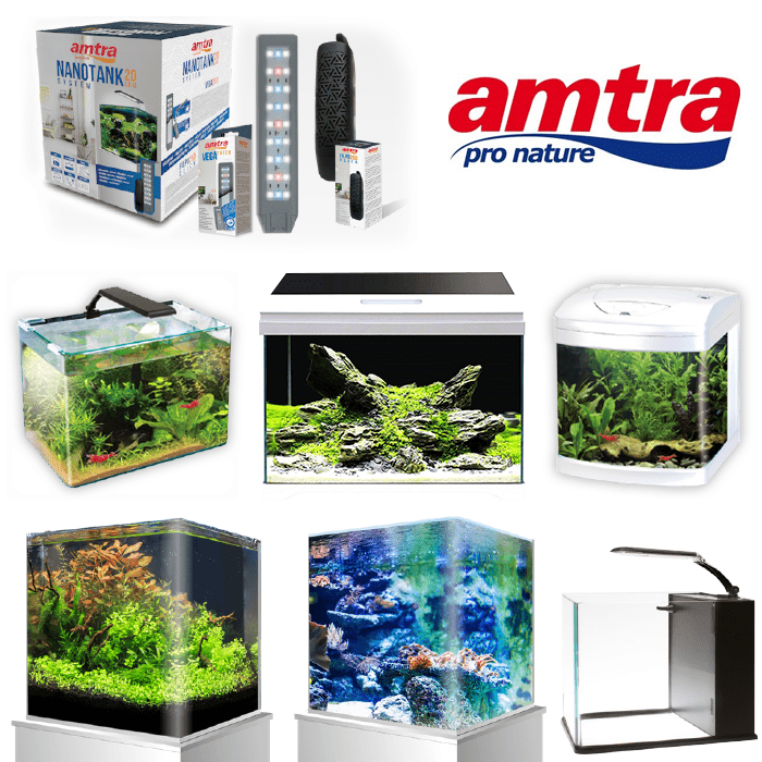 Amtra Nanotank, Aquarium en Verre Equipé LED et Pompe, 60L