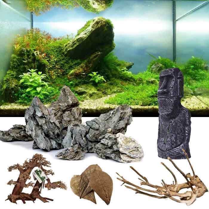 Deco Set Dragon Stone Roche Naturelle AQUADECO - pour Aquarium de 60L