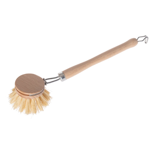 Swedish Long Handle Dishbrush - Stiff Tampico Bristles - The