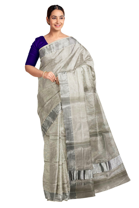 Pure Cotton Kerala Saree with Krishna Face Mural Prints and Silver Bor –  Southloom Handmade and Organics