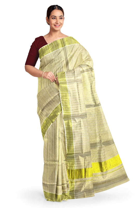 Gold with Kalamkari Print Tissue Silk Saree and Matching Unstitched Bl –  Seasons Chennai