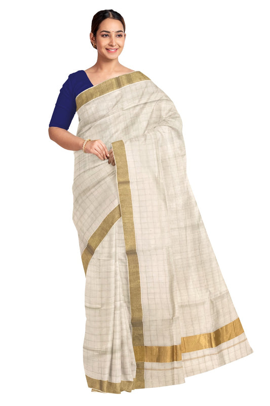 Golden Full Check Saree - Buy Handloom Dhoties, Set sarees | Directly From  The Looms