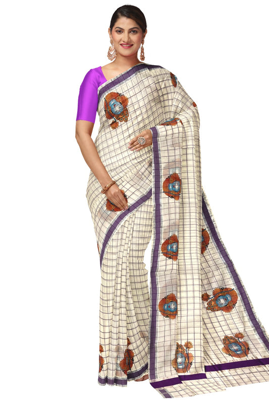 Digital Printed Kerala Cotton Saree | CHA103