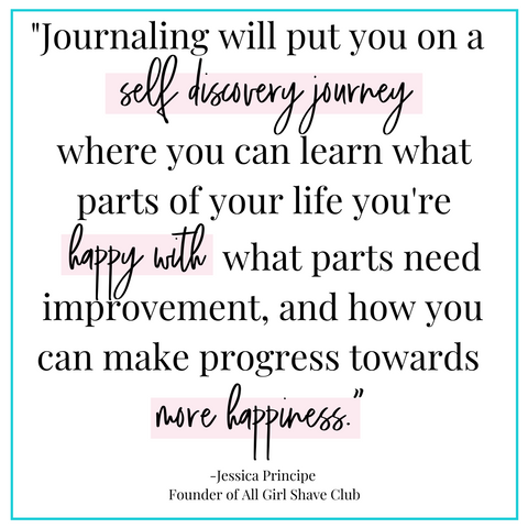 journaling quote by jessica principe of all girl shave club