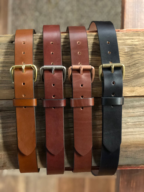 EVERYDAY BELT- Leather Belt - Center-bar buckle -1.5” - Choose color – M &  W Leather