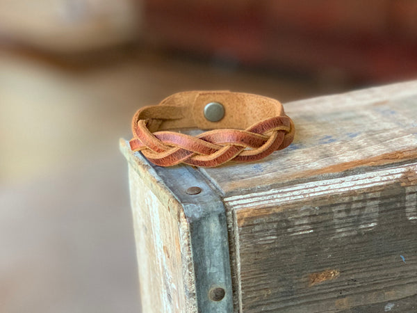 Patina leather bracelet that can be personalized. great gift idea – M & W  Leather