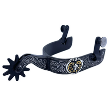 Load image into Gallery viewer, Ladies Black Satin Cross Spurs