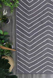 Stella Rugs Natural Fibres Artisan Grey Natural Chevron Jute Hand Woven Floor Rug 