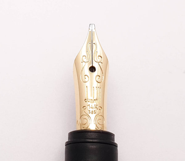 Dunhill Gemline Tortoiseshell Lacque Fountain Pen 14k Gold Broad Nib