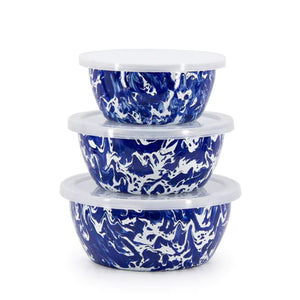 Golden Rabbit Cobalt Swirl Nesting Bowls - 229 Gifts at Bainbridge Pharmacy