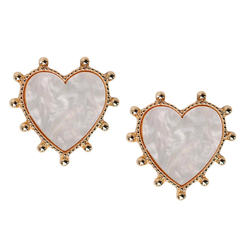 Corrine's Pick Heart Shaped Pearl Element Earring Stud - Official Homepage  - Meat More More's Mall