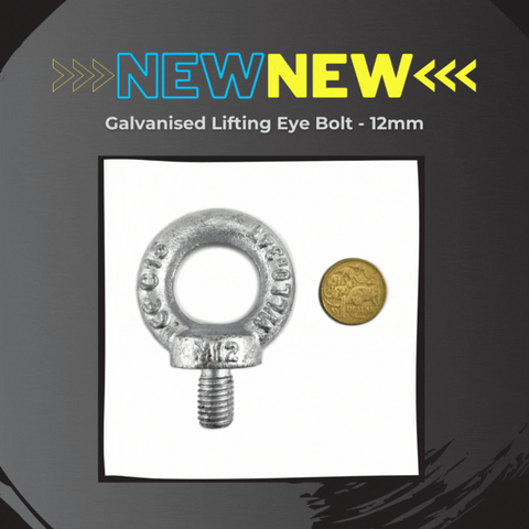 New sizes are now available of galvanised Lifting Eye Bolts and Lifting Nuts.