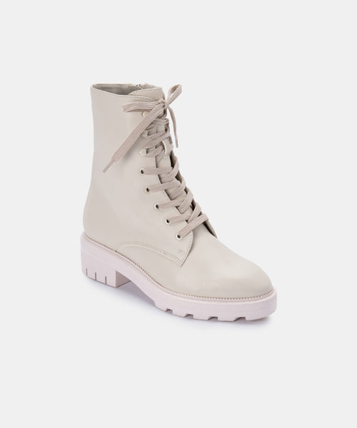 LOTTIE BOOTS IN IVORY LEATHER – Dolce Vita