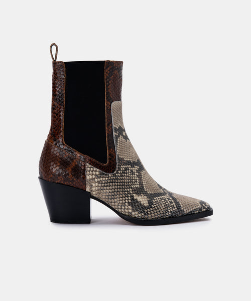 dolce vita snake print booties