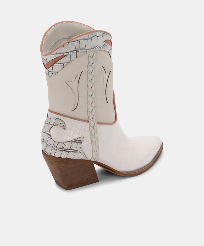 LORAL BOOTIES IVORY LEATHER#N#– Dolce Vita