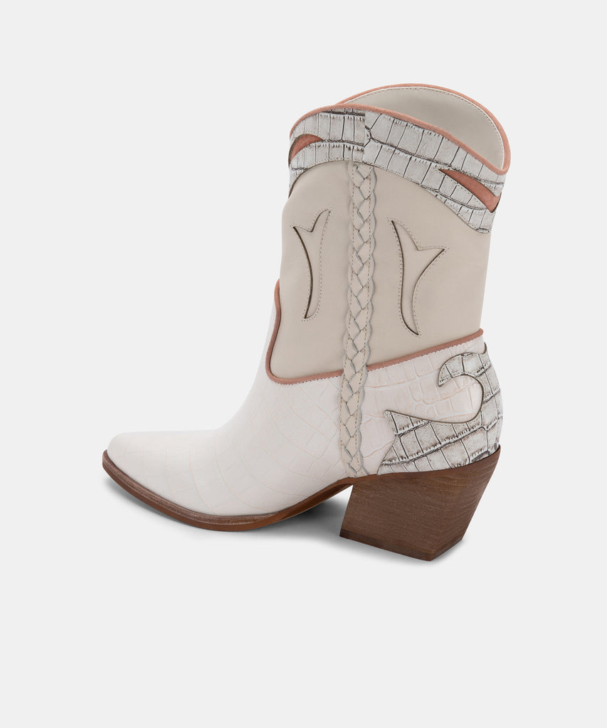 LORAL BOOTIES IVORY LEATHER#N#– Dolce Vita