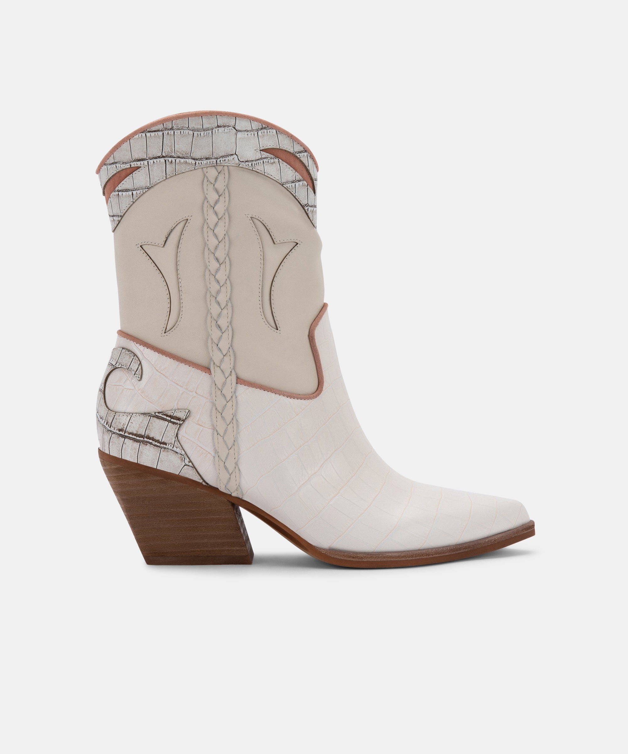 loral booties ivory leather