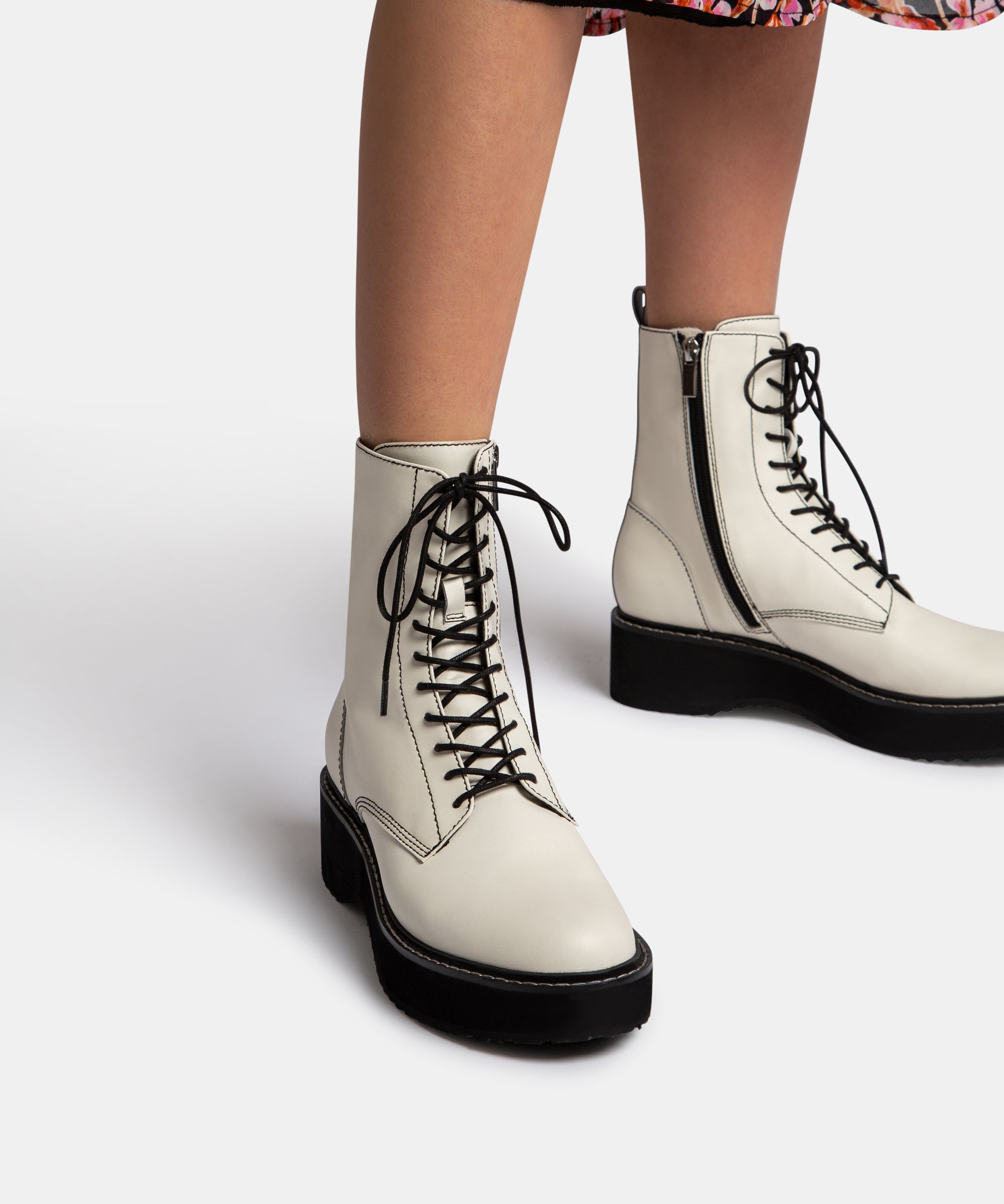 dolce vita white combat boots