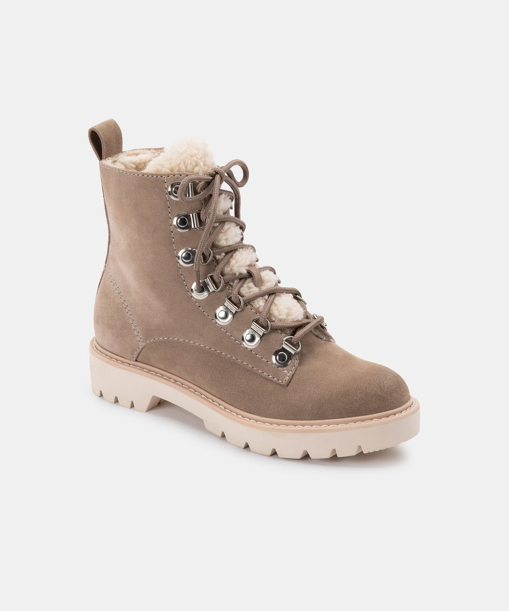 PUCK BOOTIES IN DK TAUPE – Dolce Vita