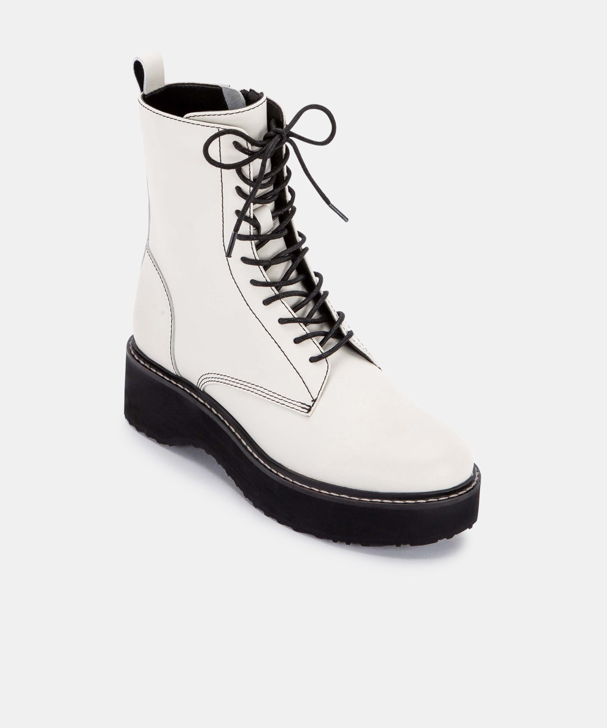 VELA BOOTS IN OFF WHITE LEATHER – Dolce 