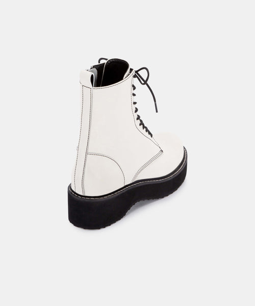 VELA BOOTS IN OFF WHITE LEATHER – Dolce 