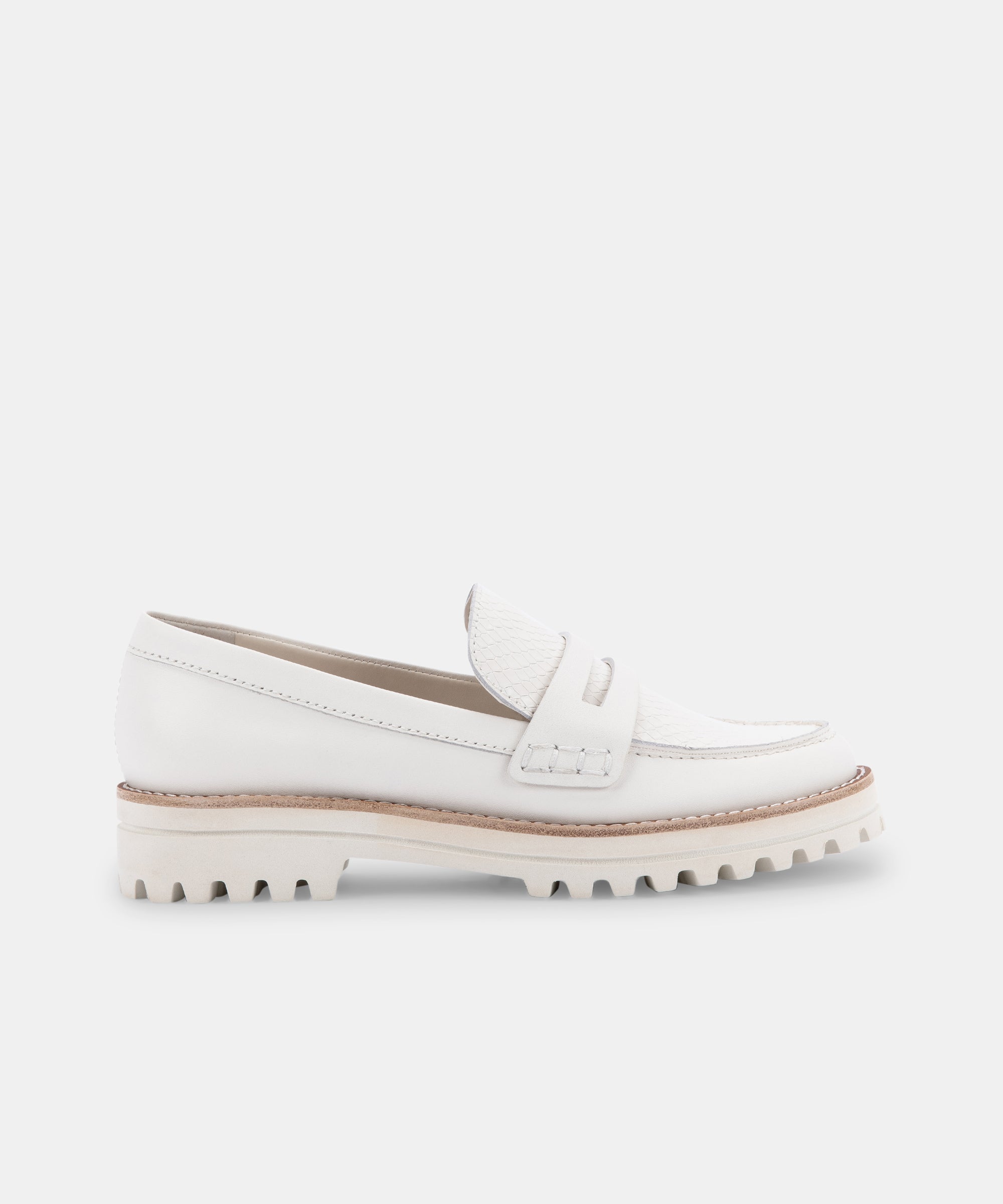 Aubree Flats White Leather