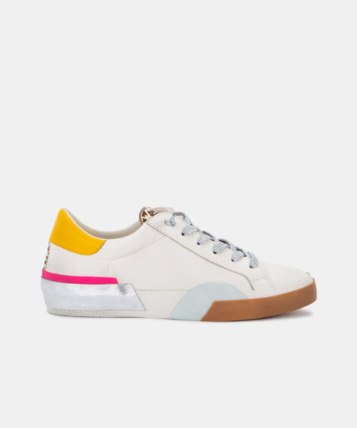 ZINA SNEAKERS IN WHITE MULTI LEATHER 