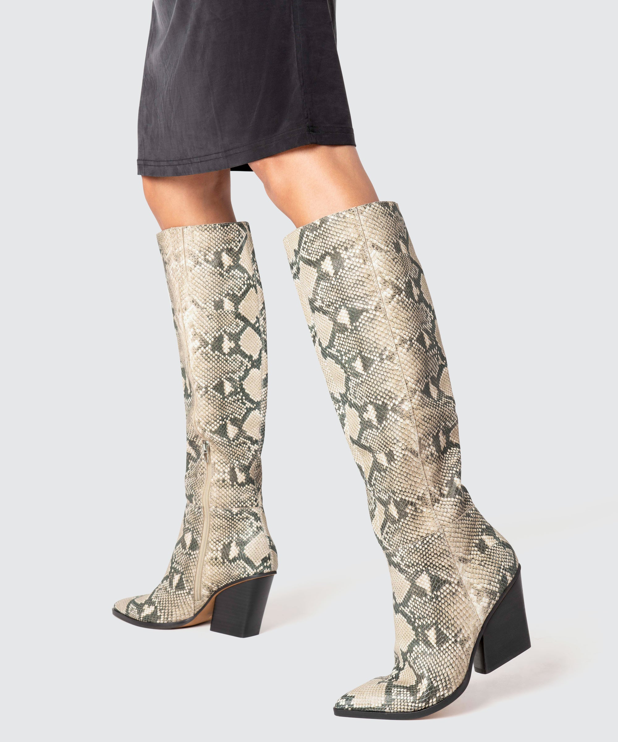 snake calf boots