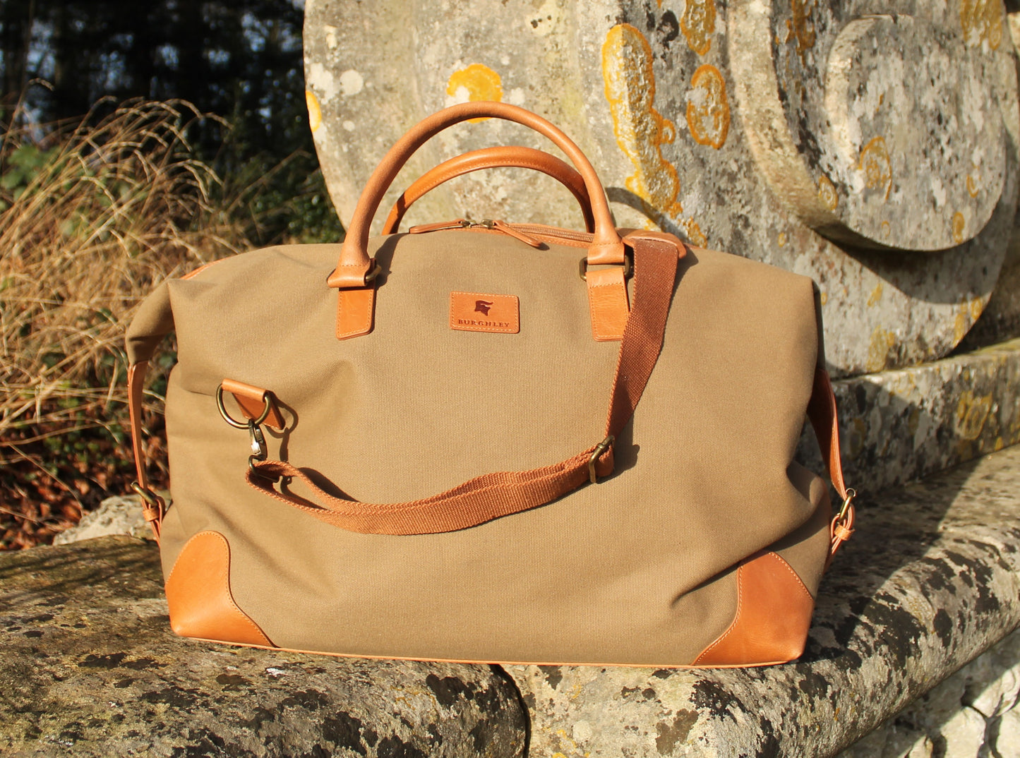 The Grantham. A classic canvas and leather holdall by Burghley Bags.
