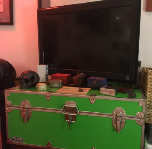 Our trunks can work as makeshift entertainment centers or tv stands!