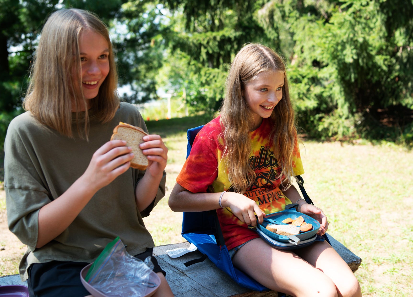 Day campers enjoy each other's company and structured, fun days.