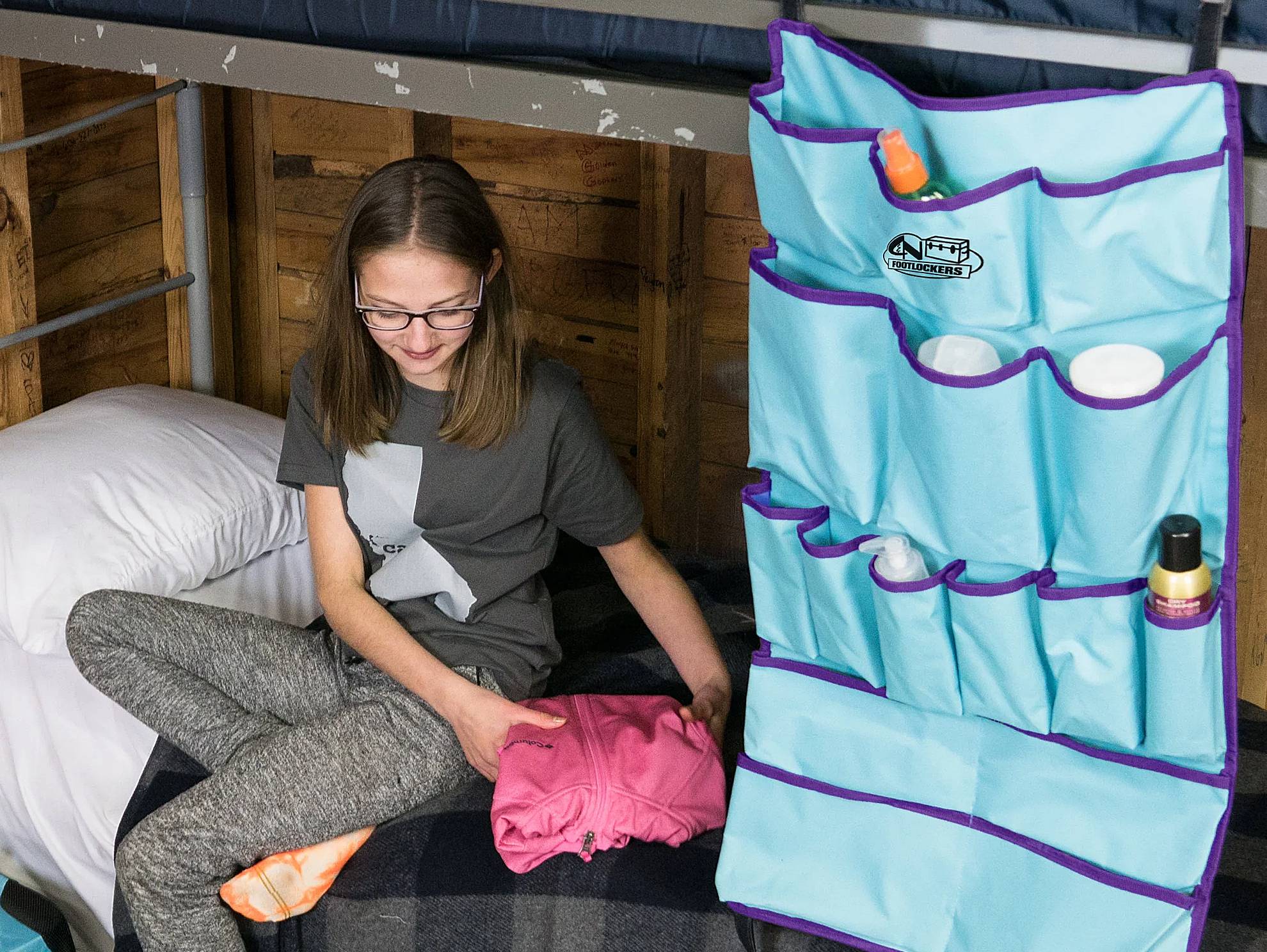 Keep track of all your essentials with ease when you bring the Bunk Organizer to summer camp!