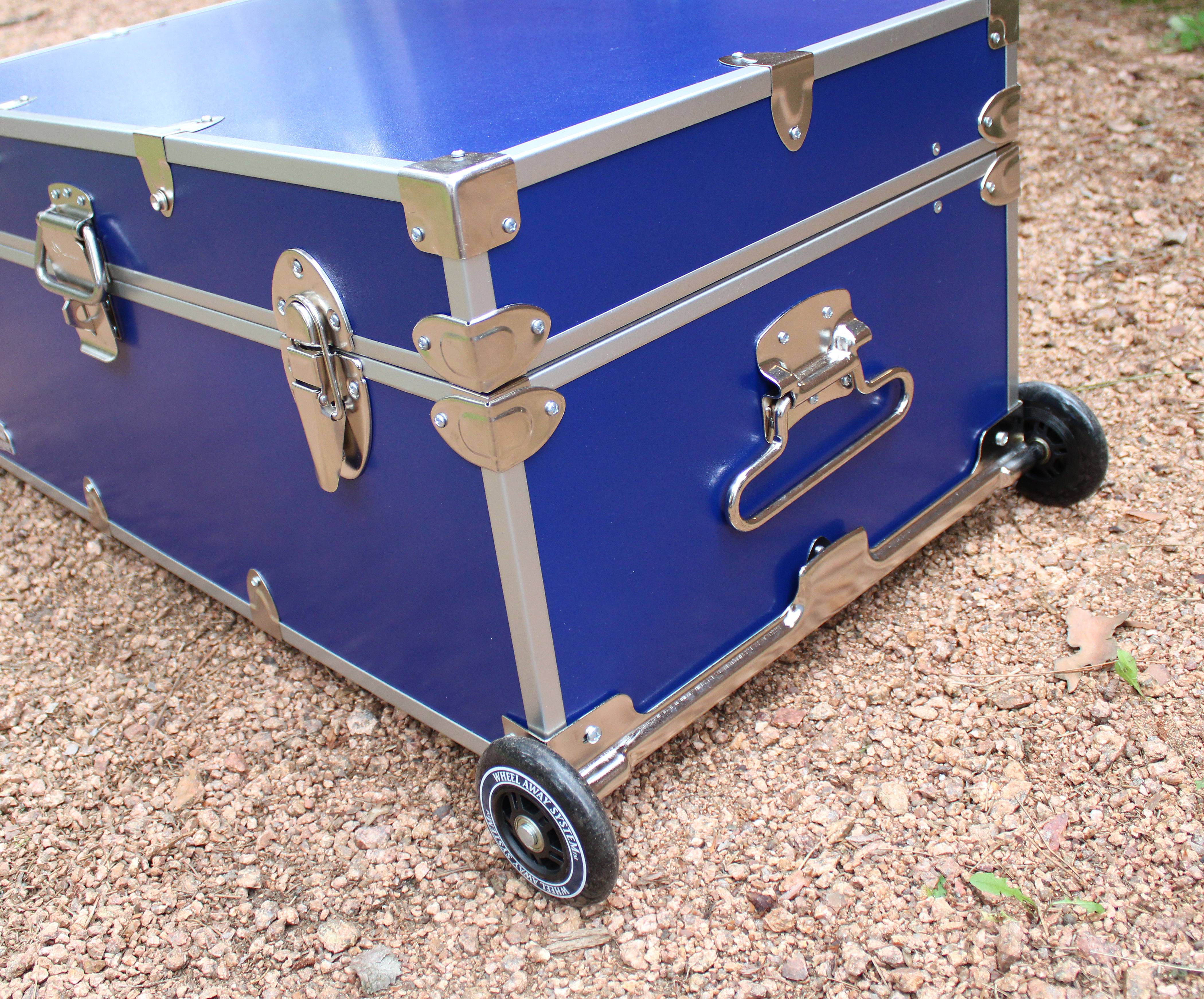 Designed for travel on the rugged road to summer camp, our Wheel Away System gets your loaded trunk from Point A to Point B with ease!