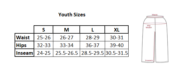 White Sierra Youth Trail Convertible Pant Size Chart