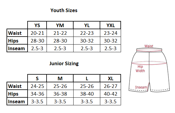 Soffe Silkies Size Chart