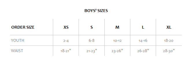 Hanes Boy Shorts Size Chart