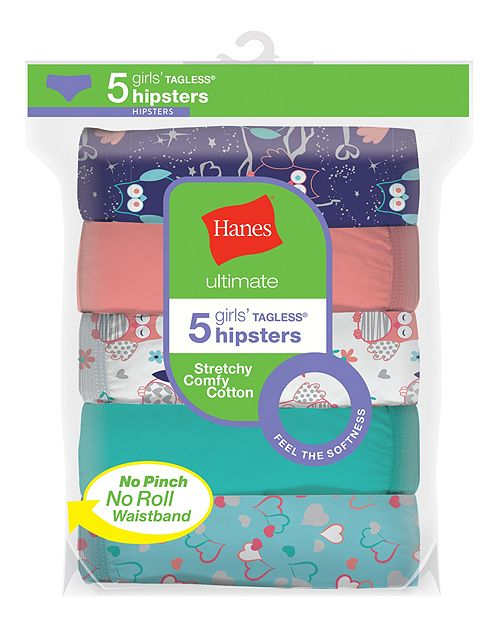 hanes-girls-ultimate-cotton-stretch-hipsters-5-pack