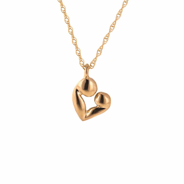 mother child necklace rose gold