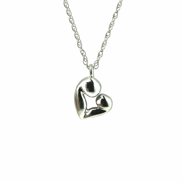 mother and child necklace white gold