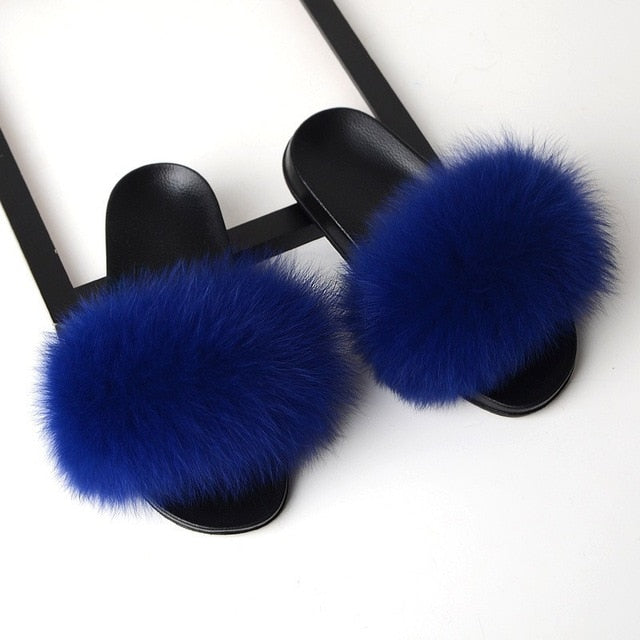 blue furry slides