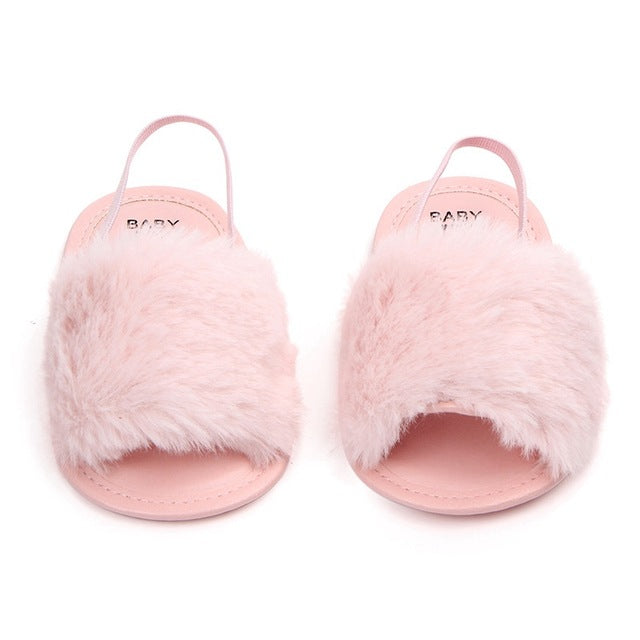 baby fur sandals