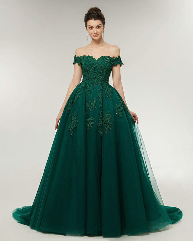 off the shoulder evening gowns with sleeves