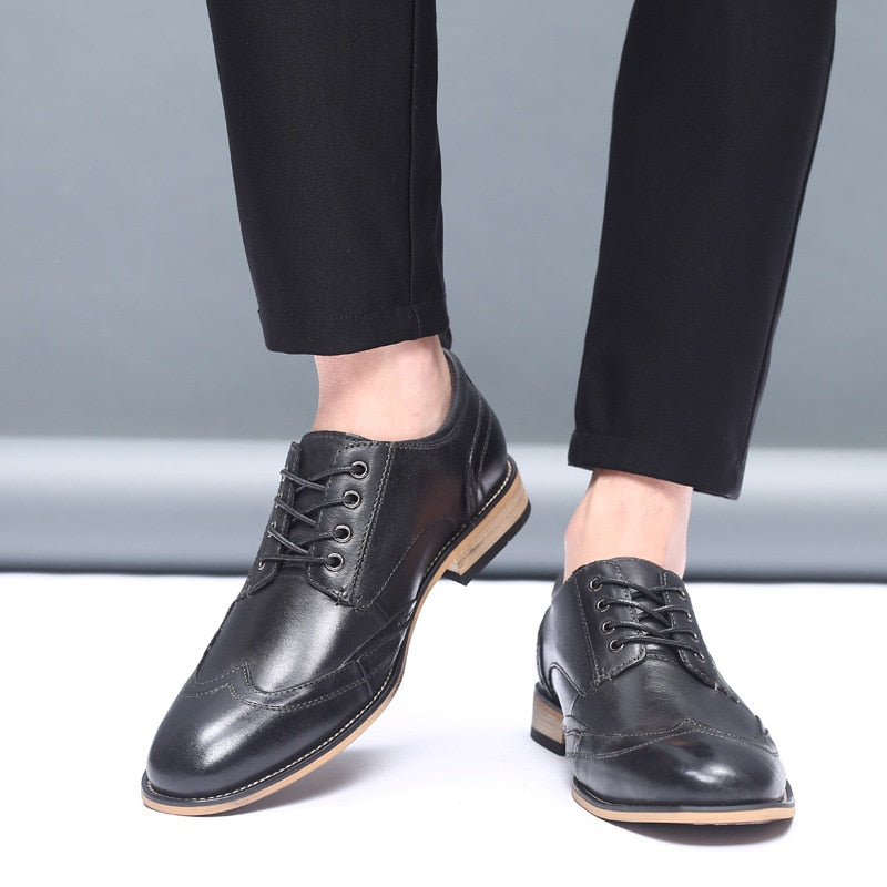 Casual Genuine Cow Leather Lace-up 