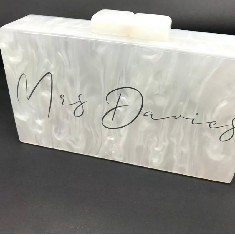 mrs acrylic clutch