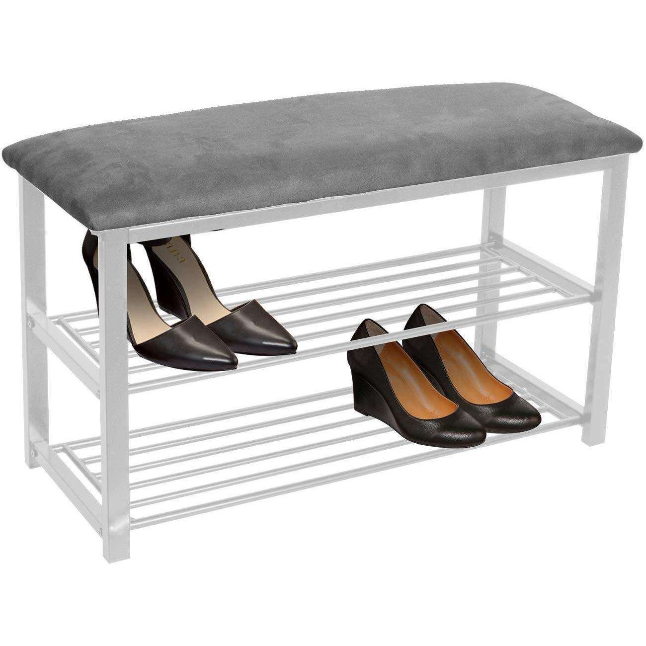 Sorbus Shoe Rack Bench Shoes Racks Organizer Perfect Bench Seat Storage For Hallway Entryway Mudroom Closet Bedroom Etc White Black