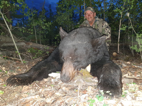 Giant black bear harvested at Last West Outfitting 7-footer bearcamp