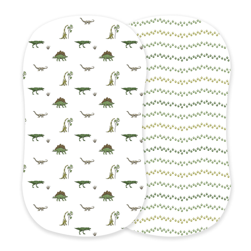 Dino Days and Dino Feet Cotton Bassinet Sheets