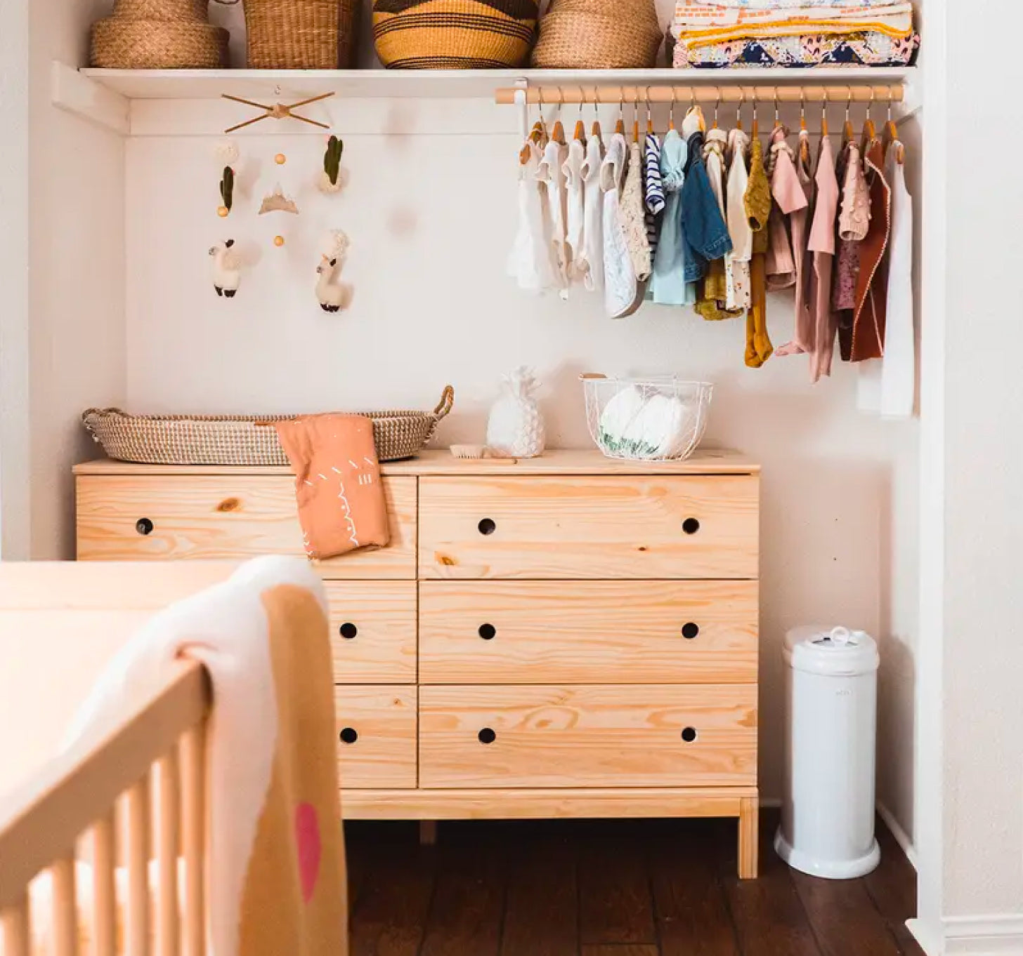 Image of nursery storage in closet