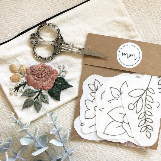 Whimsical Floral Embroidery Kit– Mindful Mantra Embroidery