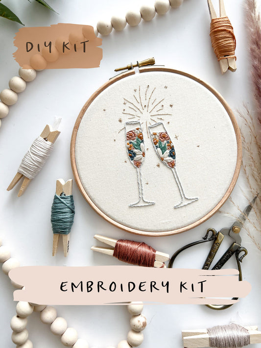 Floral Initial Embroidery Kit with Instructions– Mindful Mantra Embroidery